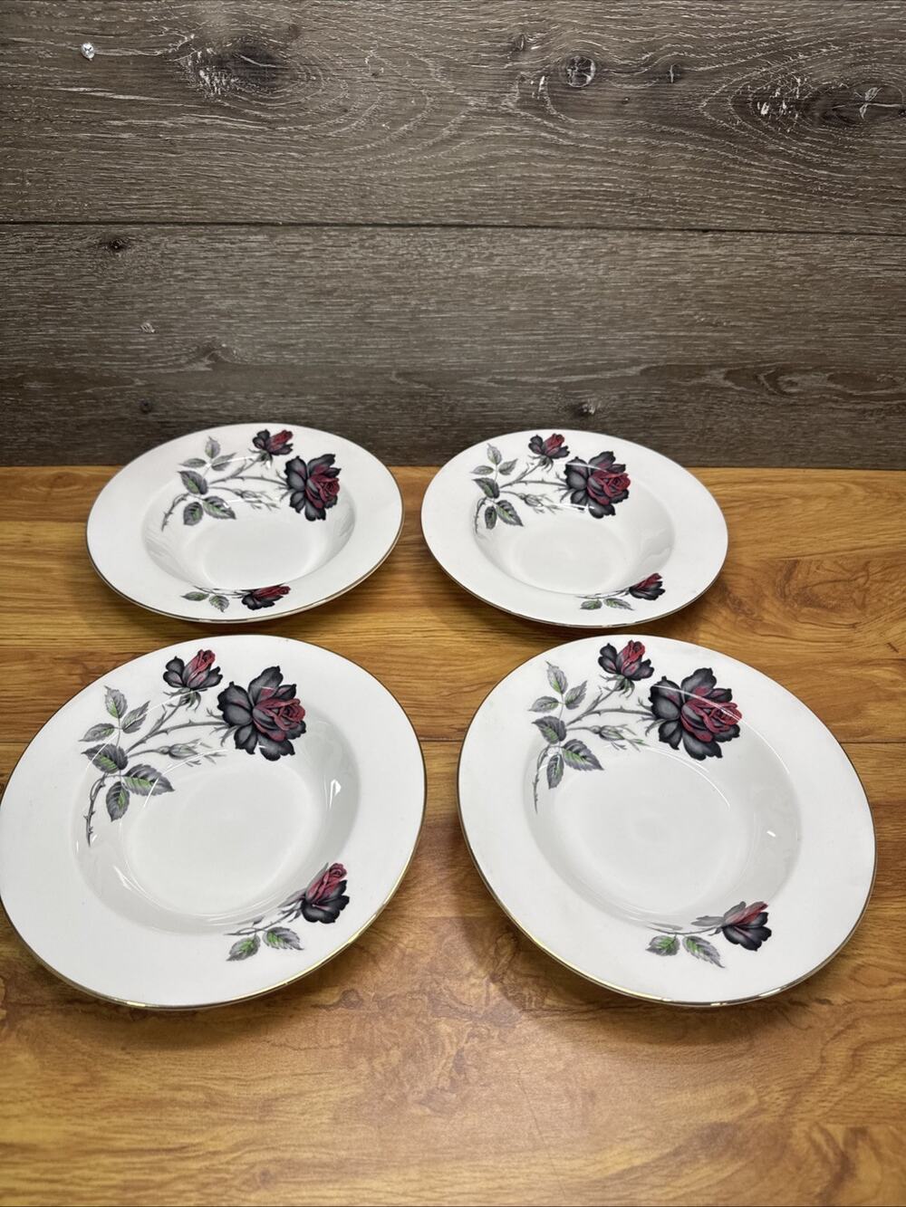 Royal Albert Masquerade Rimmed Soup Bowl 8-1/4" England~set Of 4